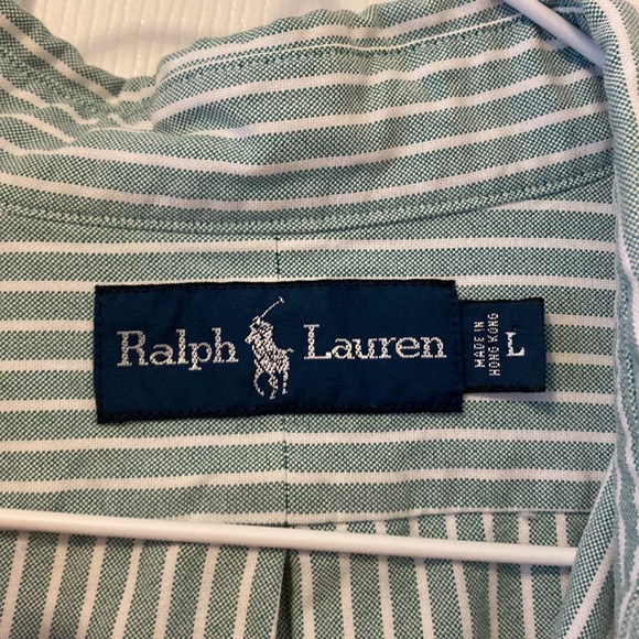 Green striped Ralph Lauren shirt - Picture 3 of 5